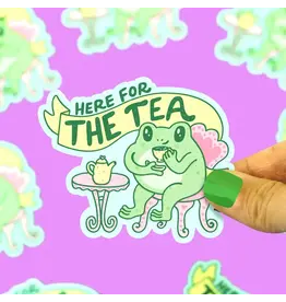 Turtle's Soup Here For The Tea Funny Frog Vinyl Sticker