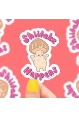 Turtle's Soup Shiitake Happens Funny Mushroom Pun Vinyl Sticker