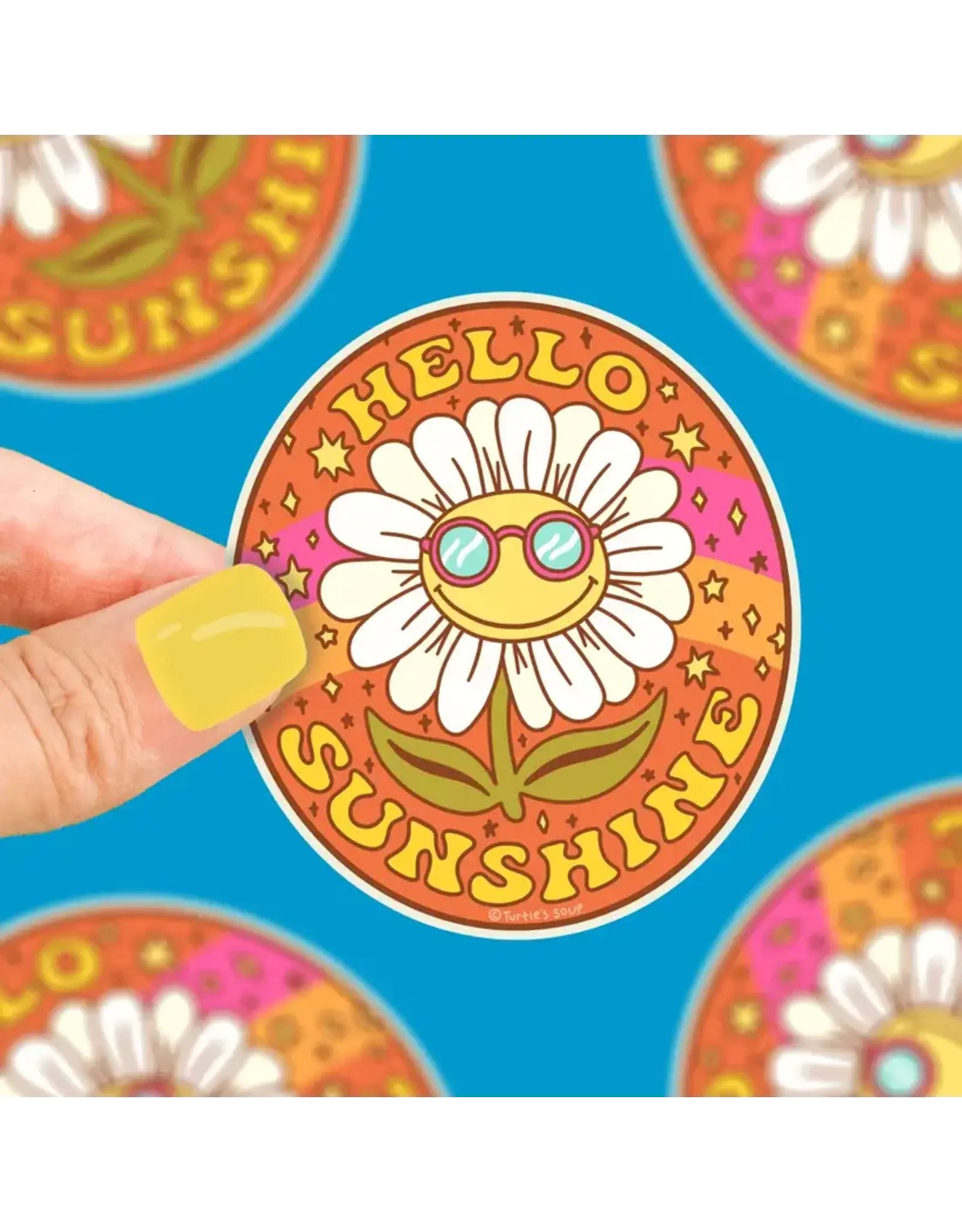 Turtle's Soup Hello Sunshine Flower Vinyl Sticker