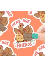 Turtle's Soup Hens are Friends Vegan Vinyl Sticker