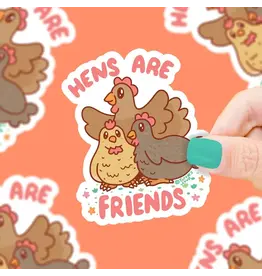 Turtle's Soup Hens are Friends Vegan Vinyl Sticker