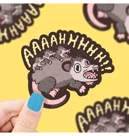 Turtle's Soup Screaming Opossum Family Vinyl Sticker