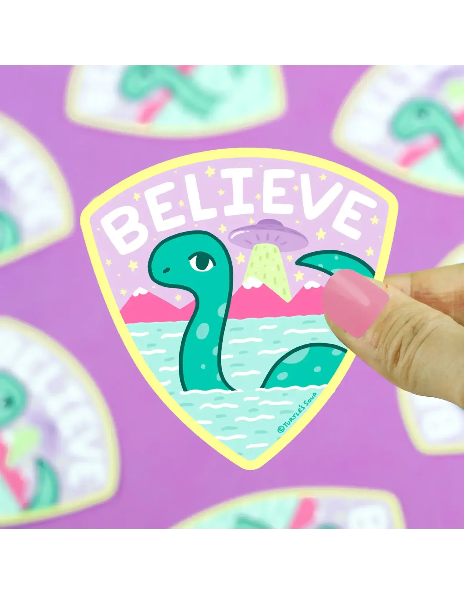 Turtle's Soup Believe Loch Ness Monster Vinyl Sticker