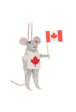 Mouse with Maple Leaf Sweater Ornament