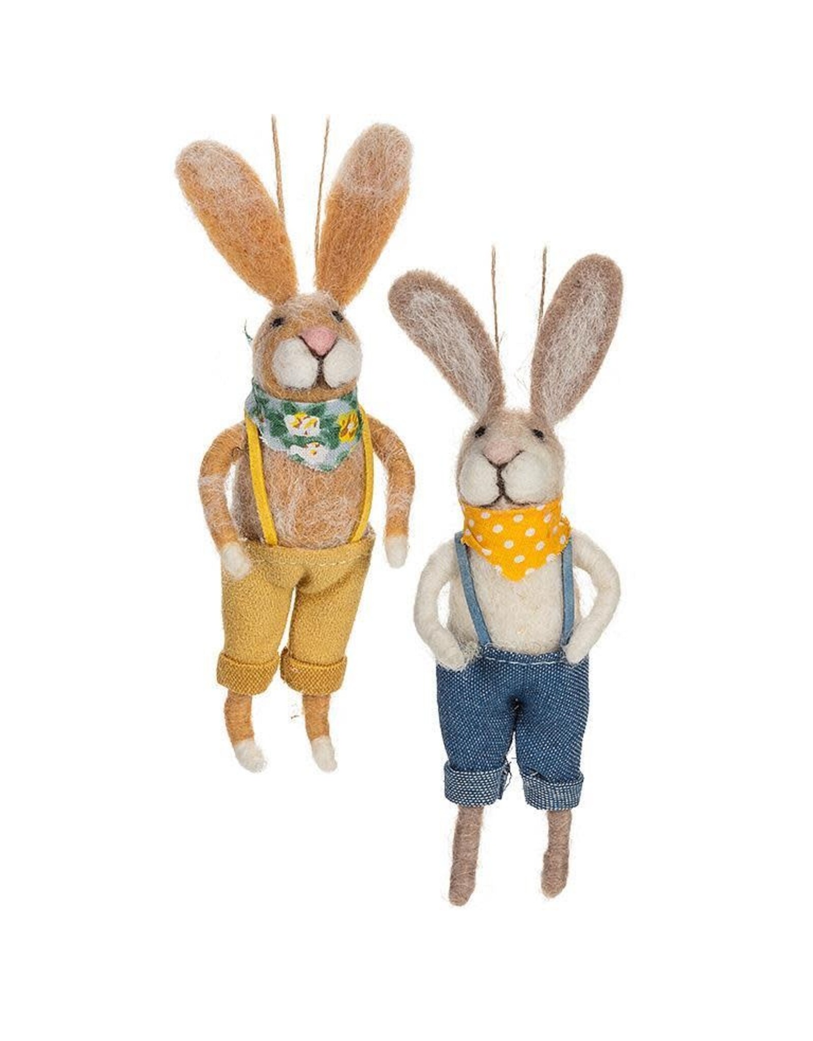 Rabbits in Overalls Assorted Ornaments