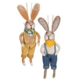 Rabbits in Overalls Assorted Ornaments