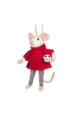 Soccer Mouse with Ball Ornament