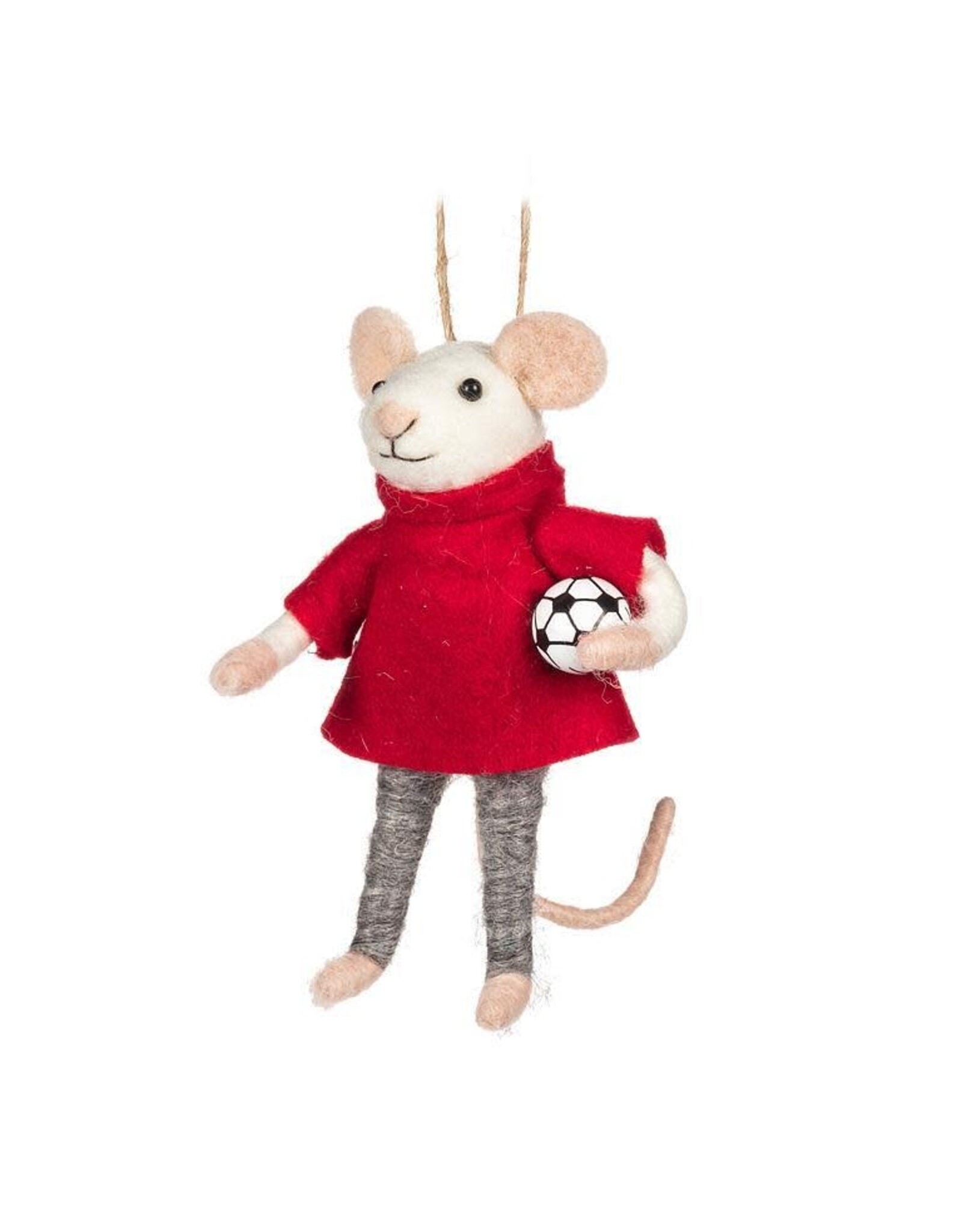 Soccer Mouse with Ball Ornament