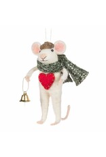Winter Mouse with Heart & Bell Ornament
