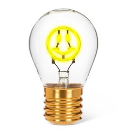 Smiley Face Neon LED Lightbulb 4.5"