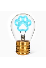 Paw Print Neon LED Lightbulb 4.5"