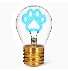 Paw Print Neon LED Lightbulb 4.5"
