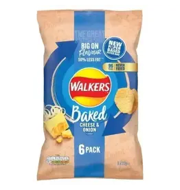 Walkers Walkers Baked Cheese & Onion 6pk x 22g (British)
