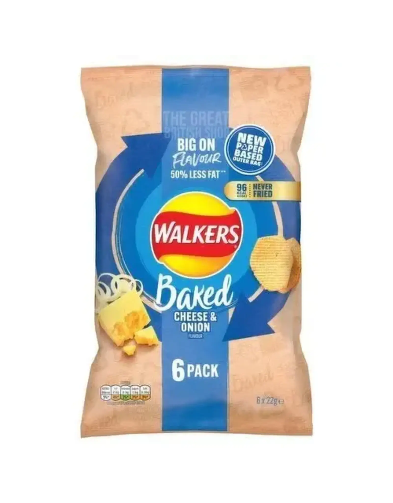 Walkers Walkers Baked Cheese & Onion 6pk x 22g (British)