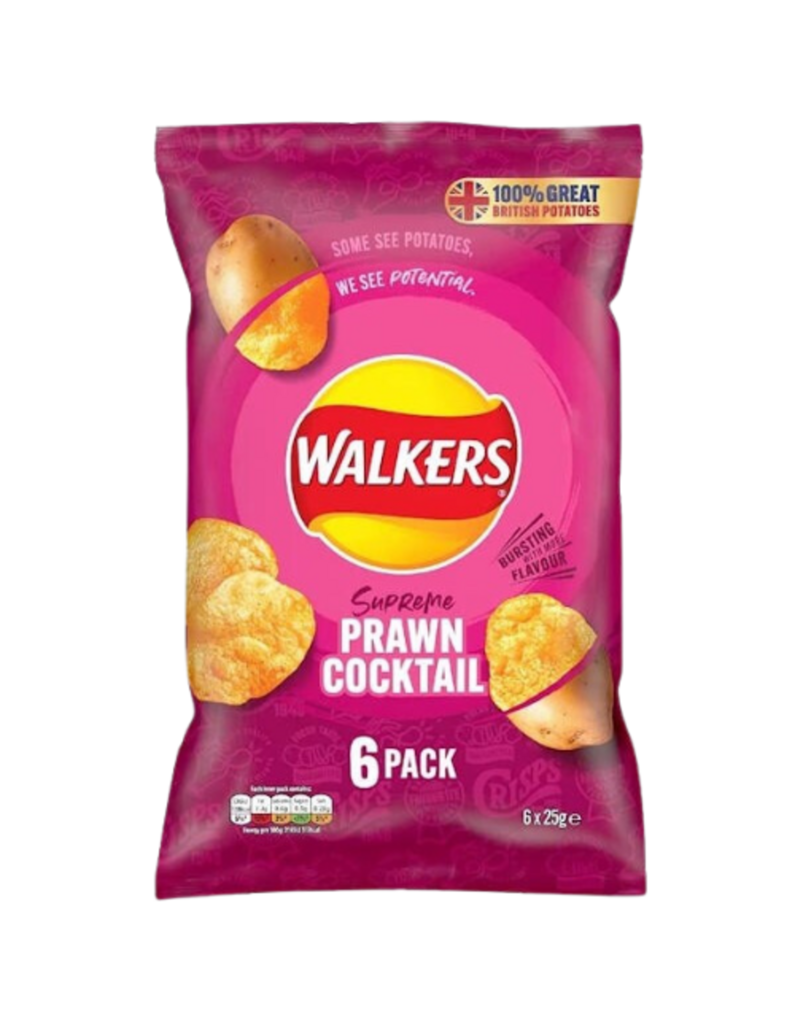 Walkers Walkers MultiPack - Prawn Cocktail 6pk x 25g (British)