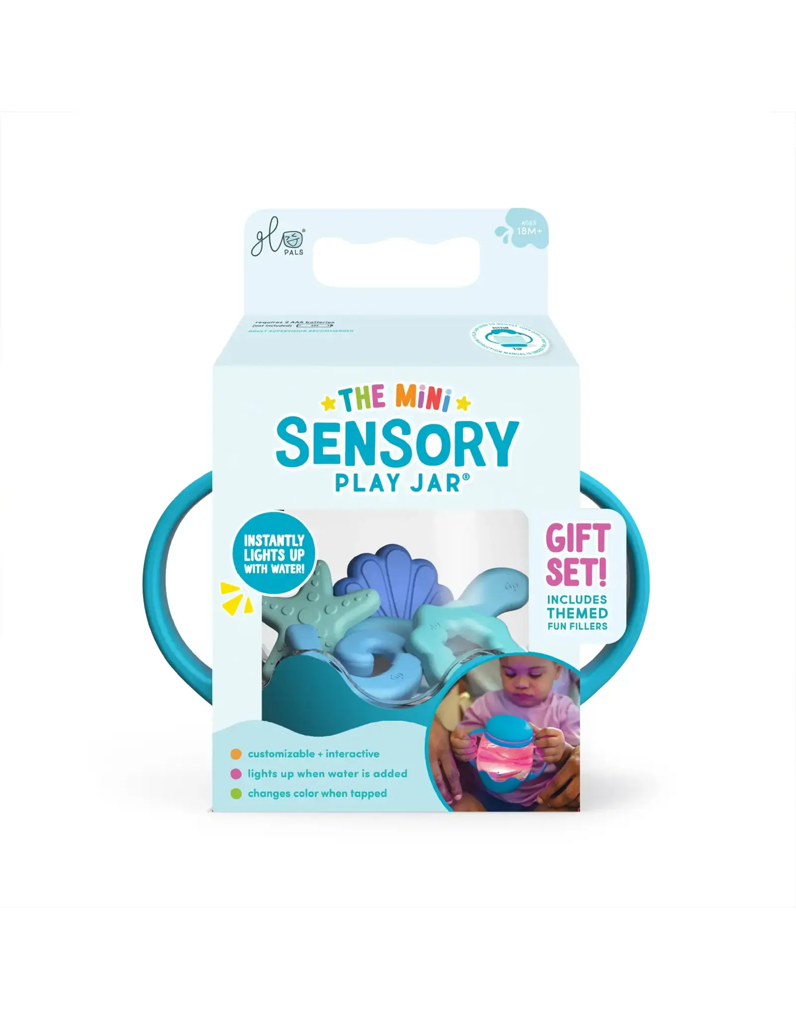 Mini Sensory Play Jar Silicone Fillers Blue