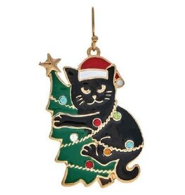 Tree Climber Cat Earrings