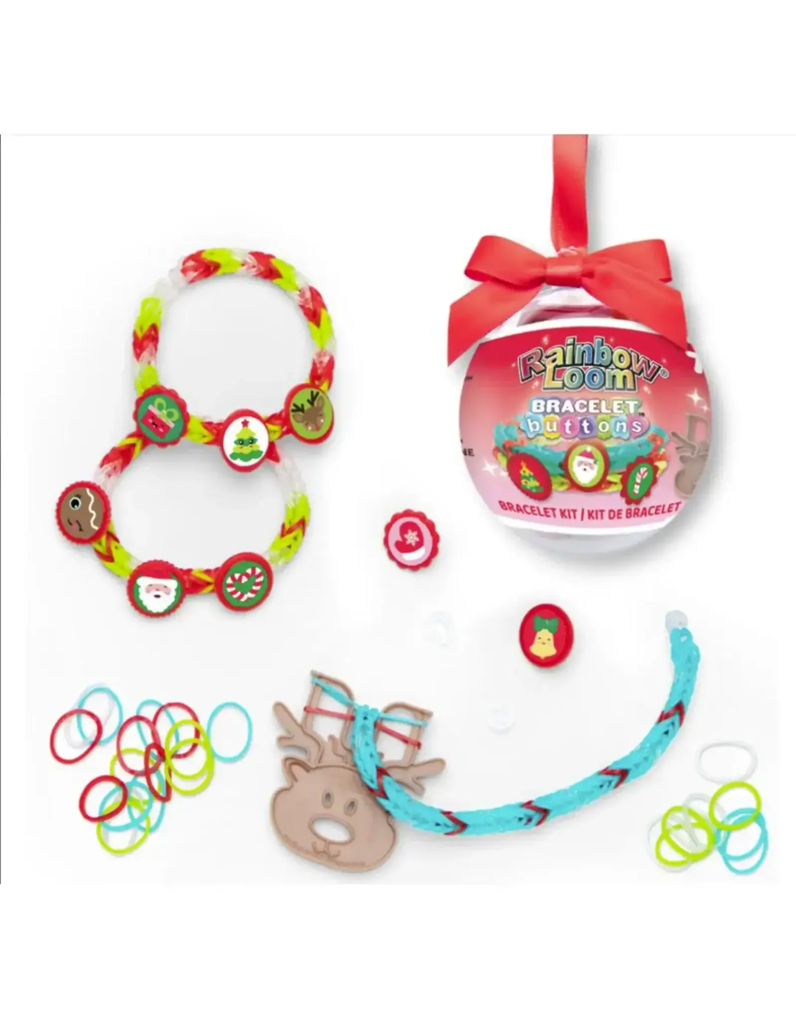Rainbow Loom Bracelet Button Kit Holiday Ornament