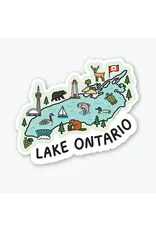 Ashleigh Green Studios Lake Ontario Map - Vinyl Sticker