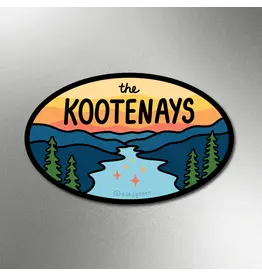 Ashleigh Green Studios The Kootenays - Retro Oval Fridge Magnet