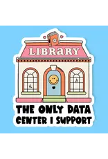 Radical Buttons Anti Data Center, Support Libraries Sticker