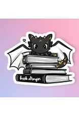 Radical Buttons Book Dragon Fantasy Reader Sticker