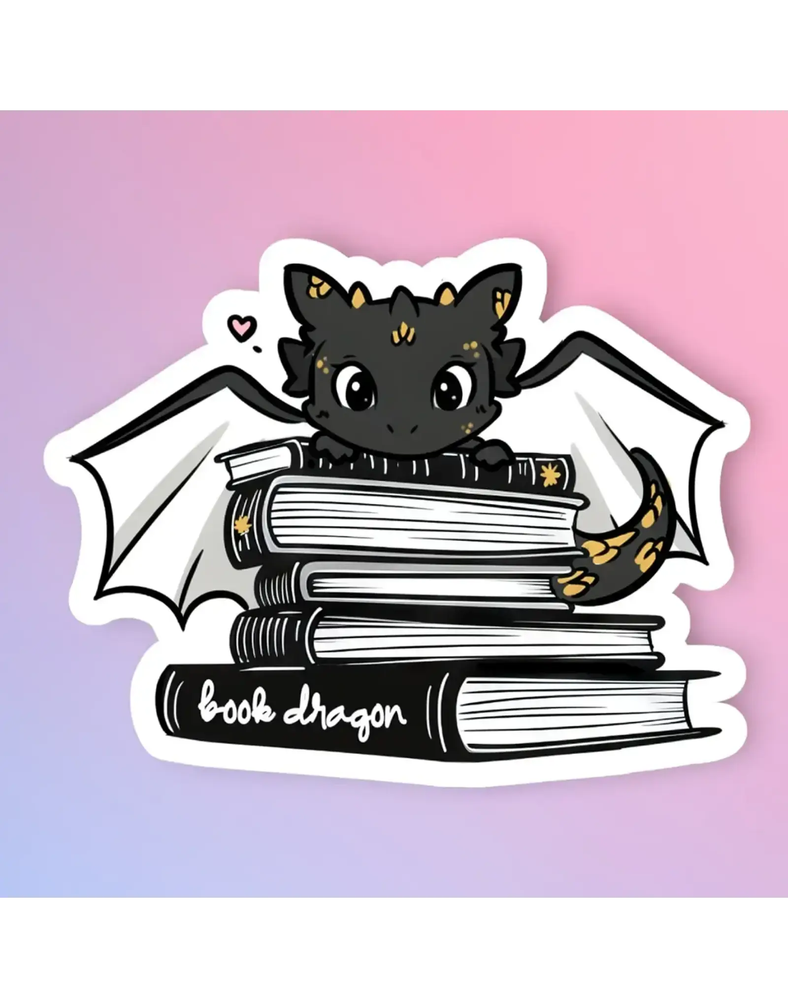 Radical Buttons Book Dragon Fantasy Reader Sticker