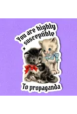 Radical Buttons Funny Dark Humor Cat Sticker