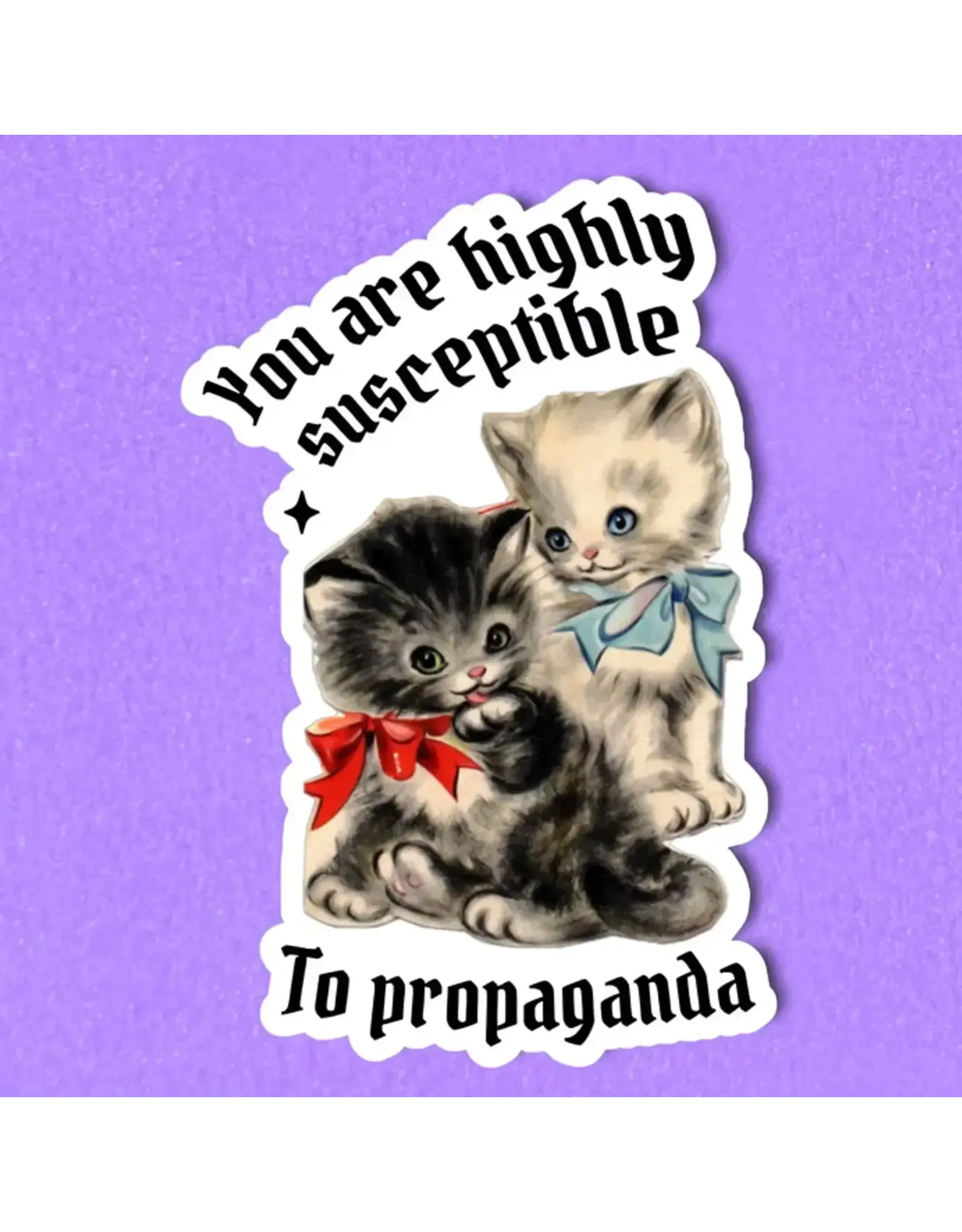 Radical Buttons Funny Dark Humor Cat Sticker