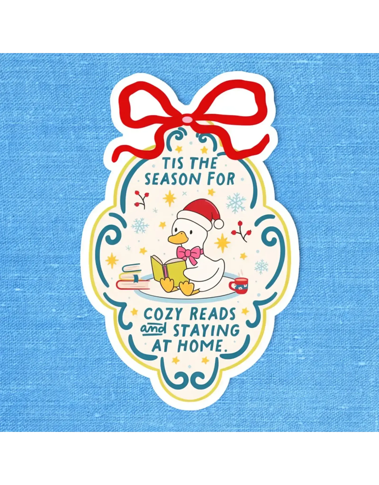 Radical Buttons Holiday Bookish Tis the Season Cozy Reads Sticker