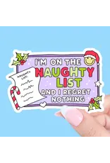 Radical Buttons Naughty List Christmas Sticker