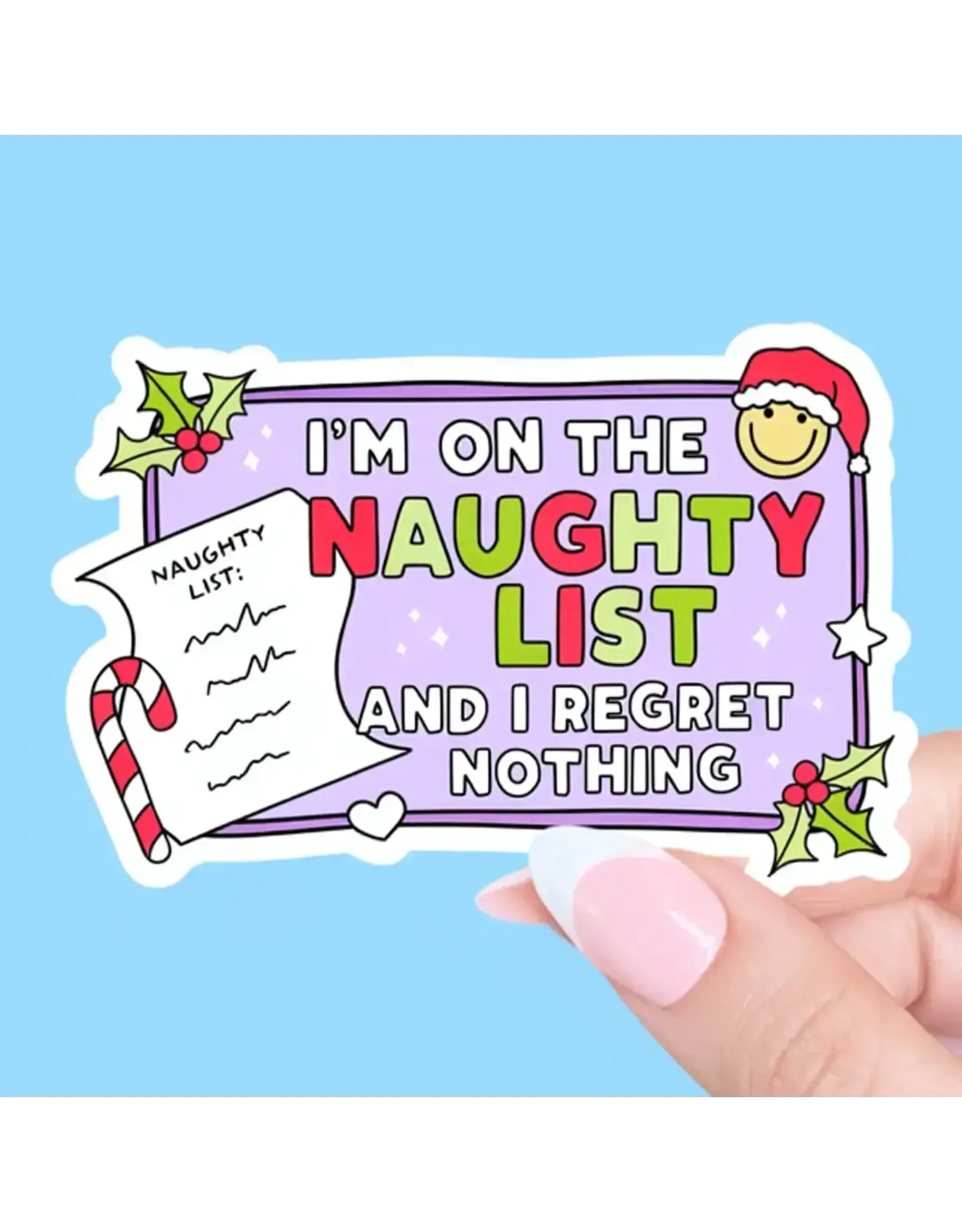 Radical Buttons Naughty List Christmas Sticker