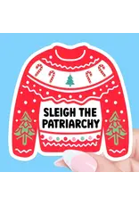 Radical Buttons Sleigh the Patriarchy Christmas Feminist Sticker