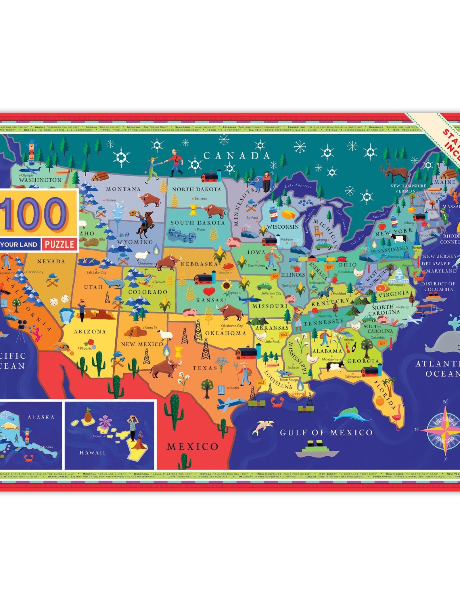 eeBoo 100pc-Puzzle: This Land is Your Land, 2nd Ed