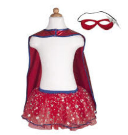 Creative Education Superhero Tutu, Cape & Mask Set, Blue/Red 4-6