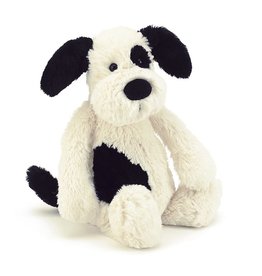 Jellycat Bashful Black & Cream Puppy: Medium 12"