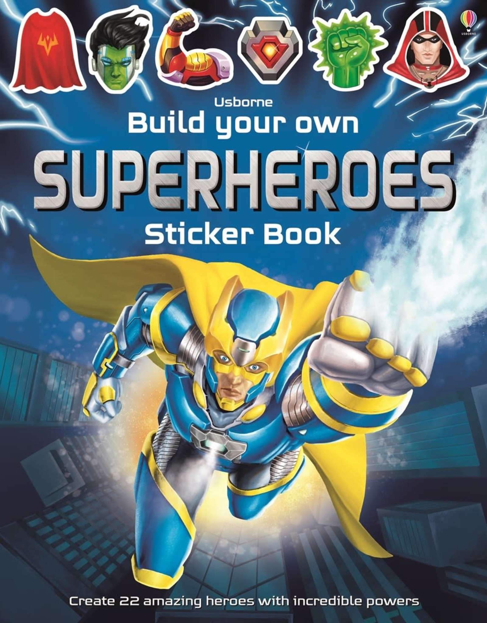 Usborne Sticker Book: Build Your Own Superheroes