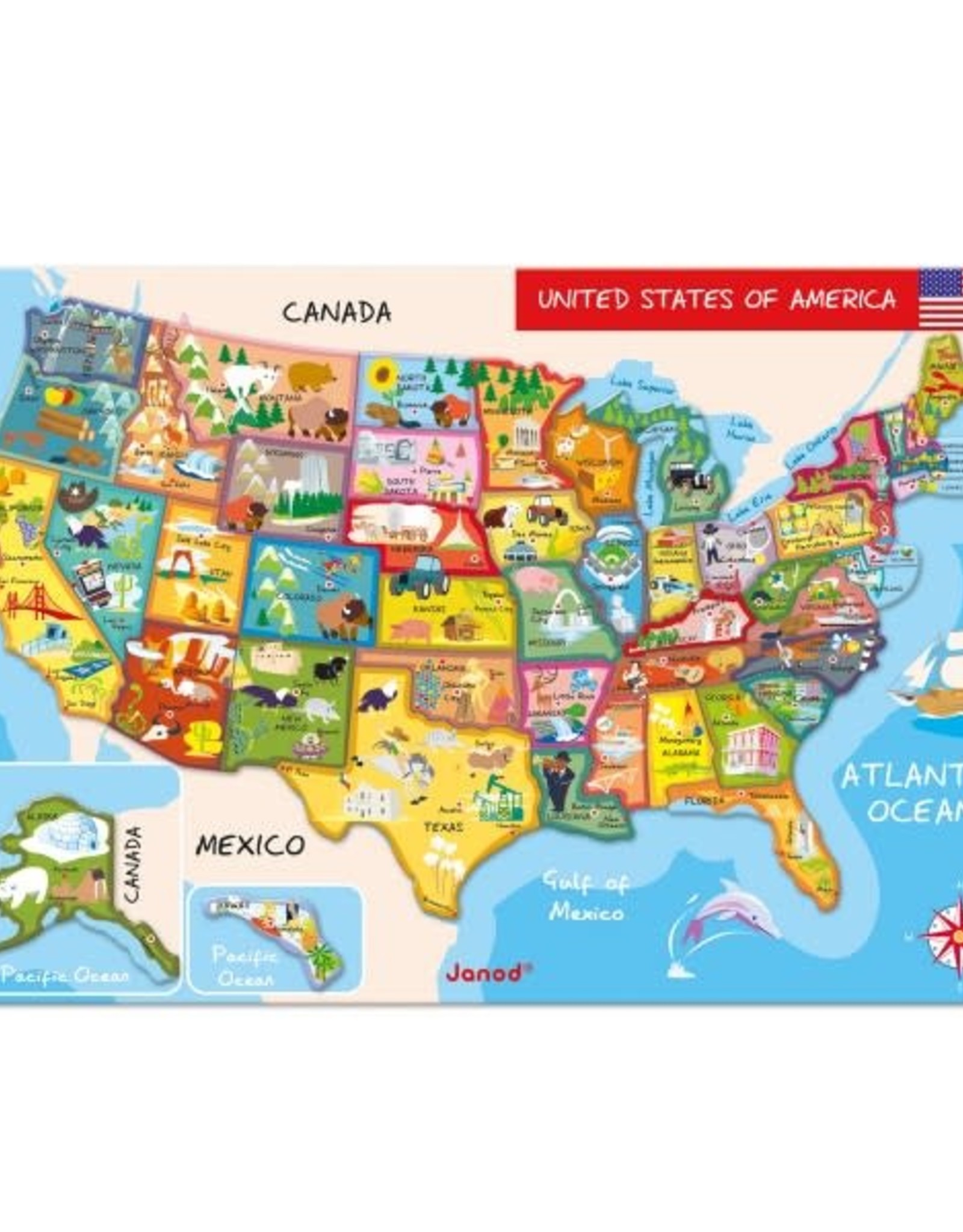 Janod Magnetic USA Map