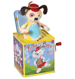 Schylling Polka Puppy Jack-in-the-Box