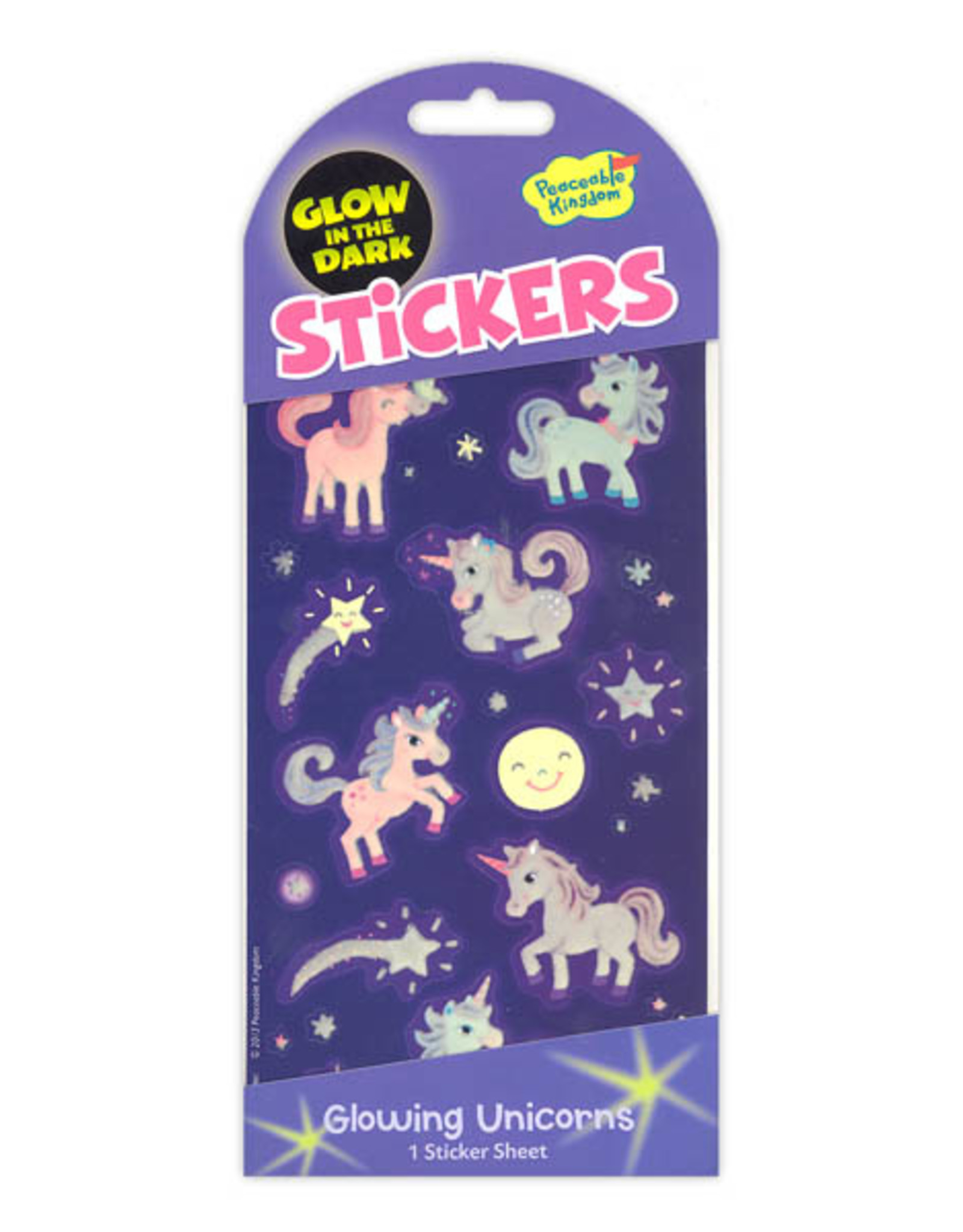 Peaceable Kingdom Glow in the Dark Stickers: Glowing Unicorns