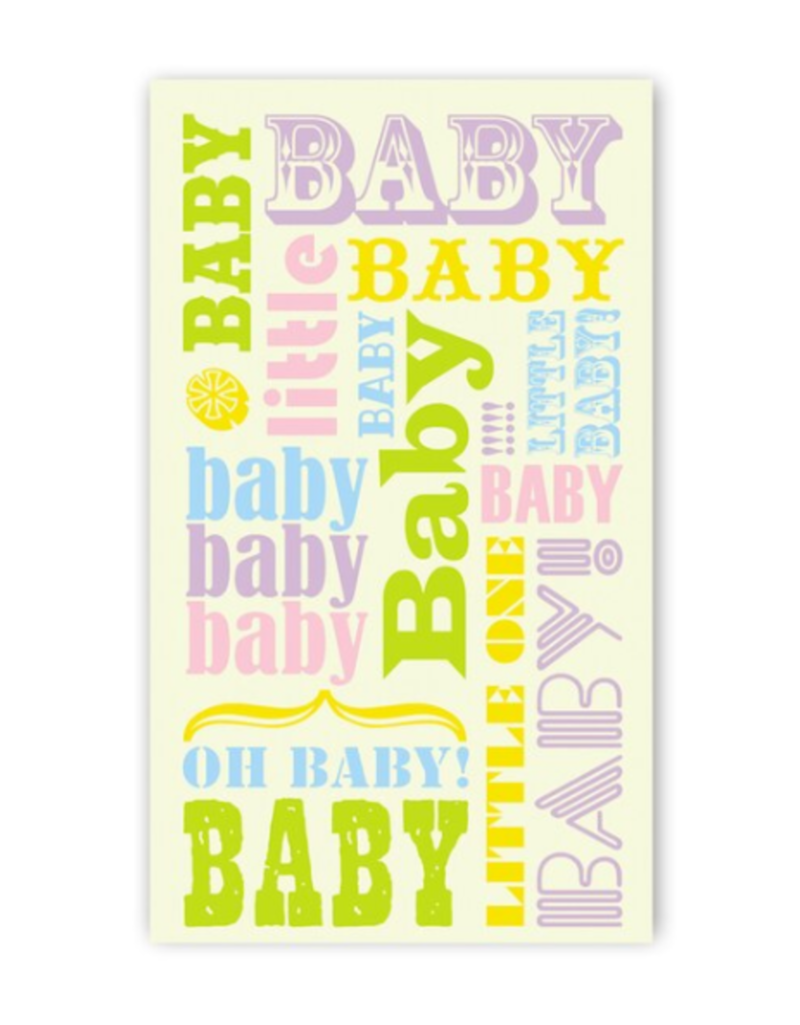 Rock Paper Scissors Enclosure Card: Baby Pastel Words