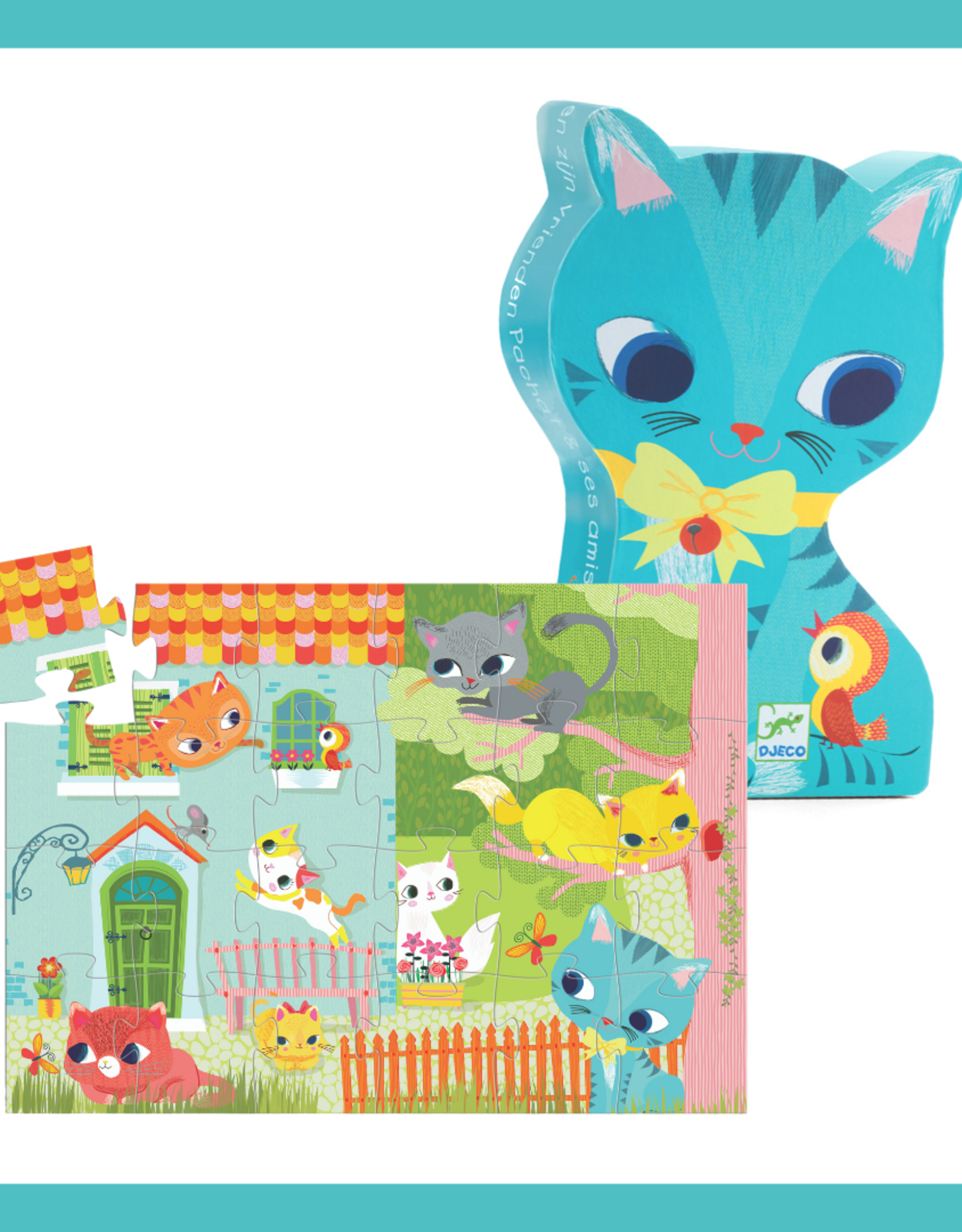 Djeco 24pc Silhouette Puzzles: Pachat And His Friends