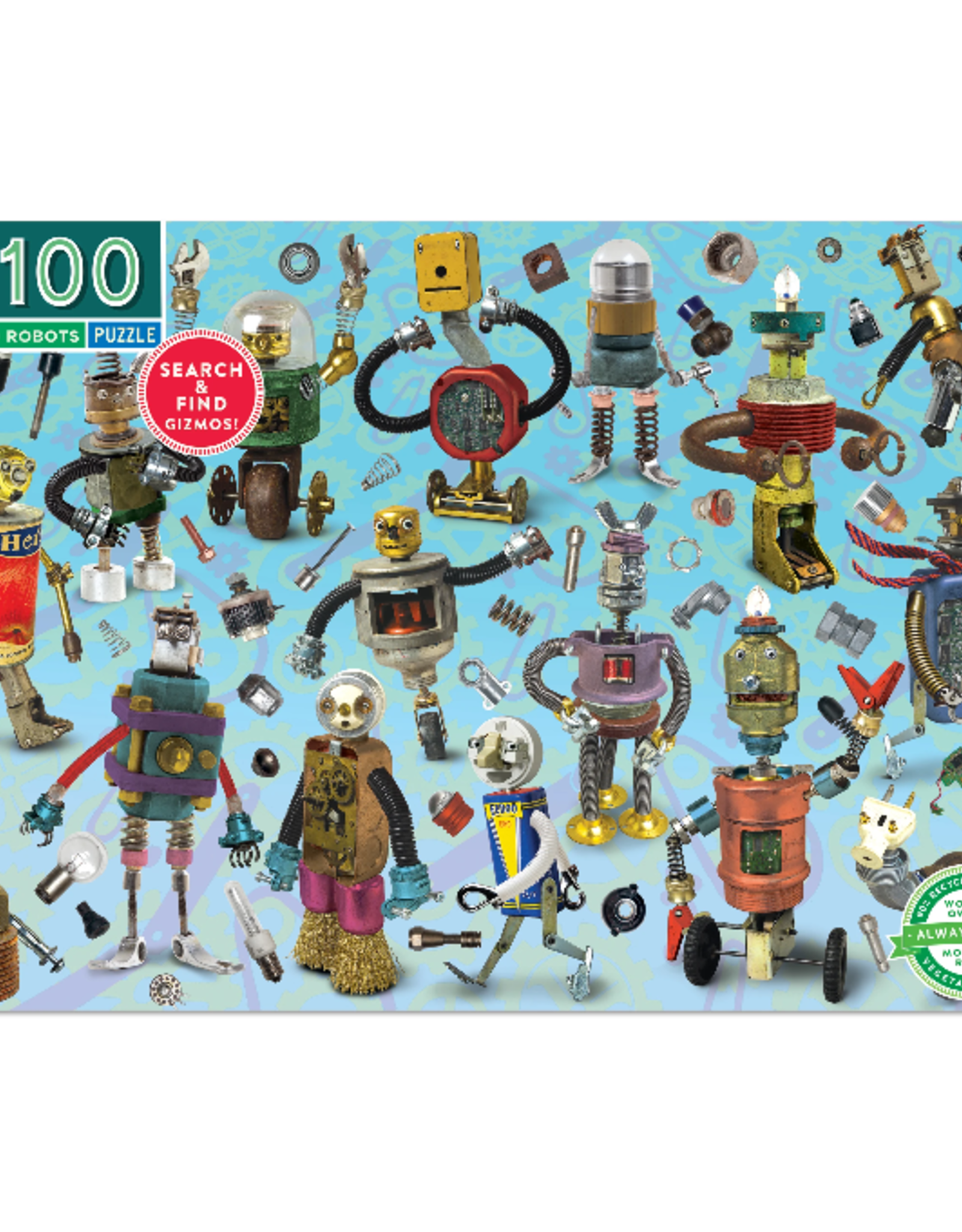 eeBoo 100pc-Puzzle: Upcycled Robots