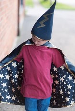 Creative Education Reversible Wizard Cape & Hat, Black/Gold, Size 4-6
