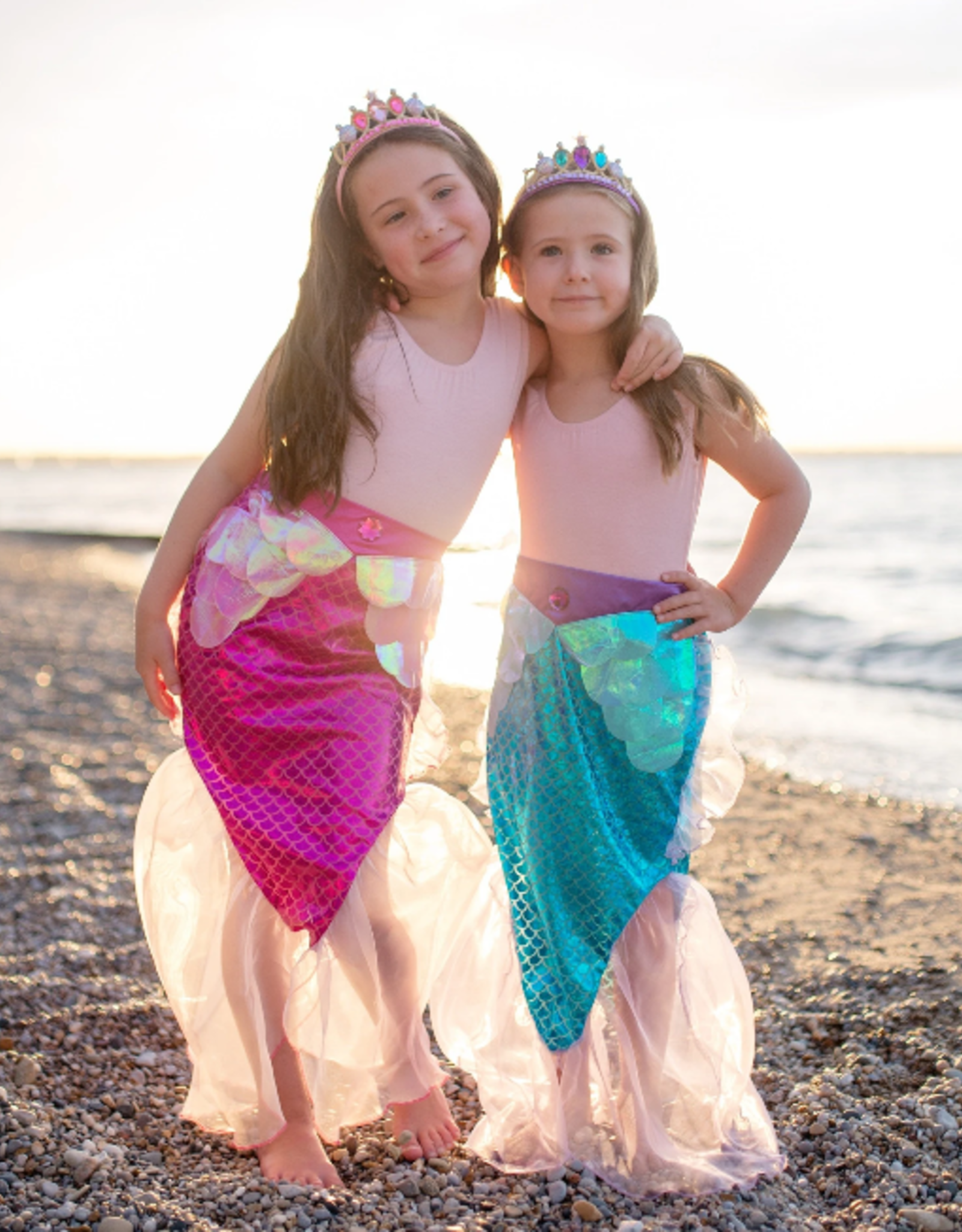 Creative Education Mermaid Glimmer Skirt w/Tiara, Pink, Size 5-6