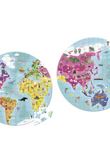 Janod 208pc: Double sided, World Puzzle