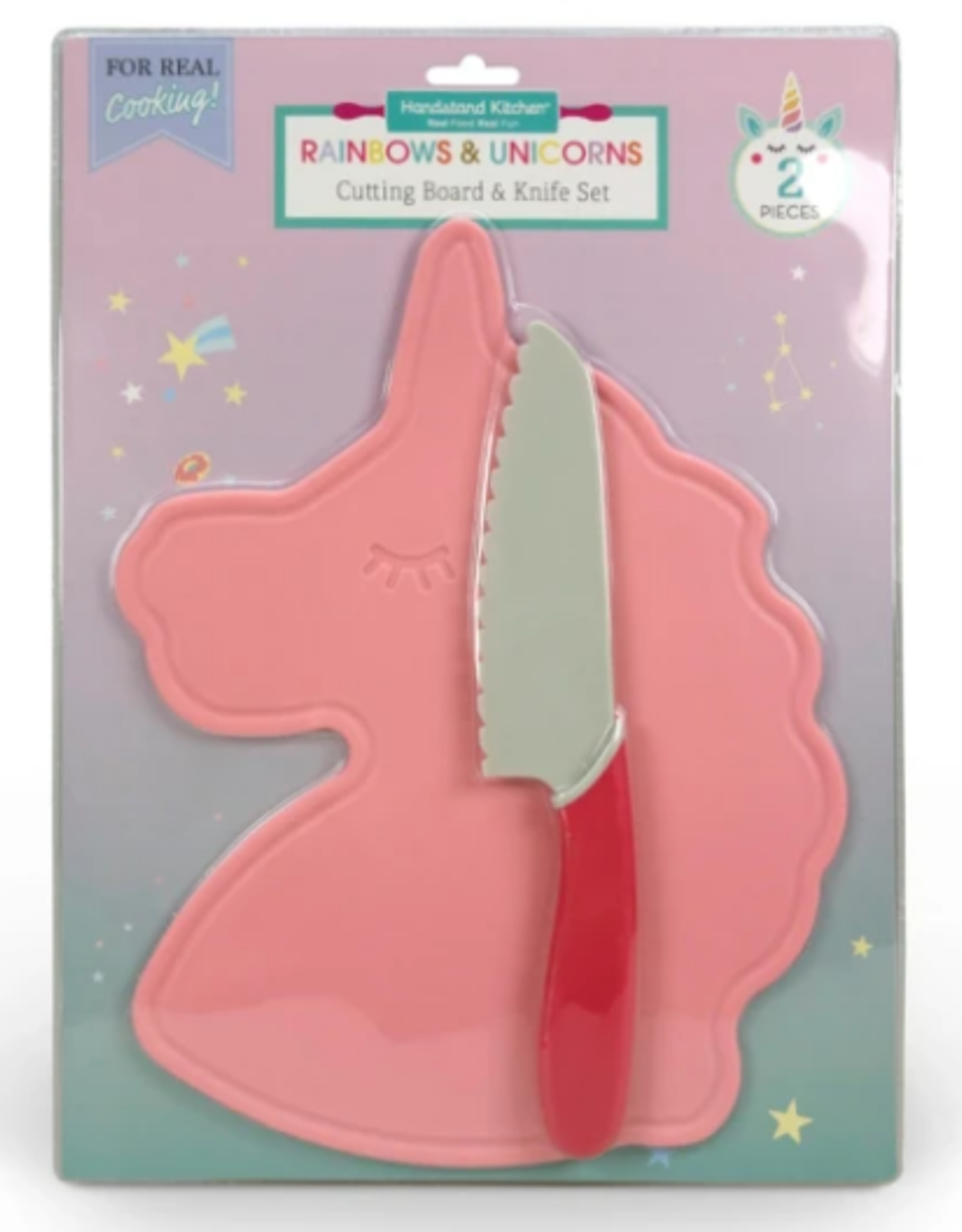 Handstand Kitchen Rainbows & Unicorns Cutting Board & Knife Set