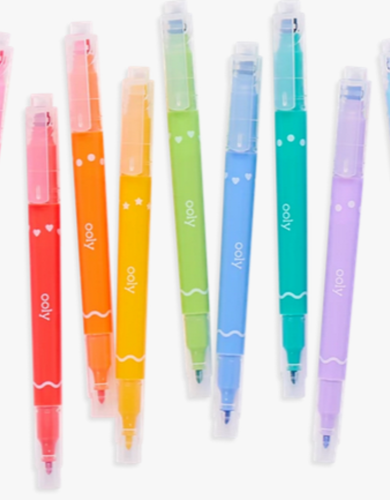 Ooly Confetti Stamp Double-Ended Markers - Set of 9