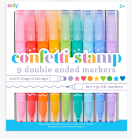 Ooly Confetti Stamp Double-Ended Markers - Set of 9