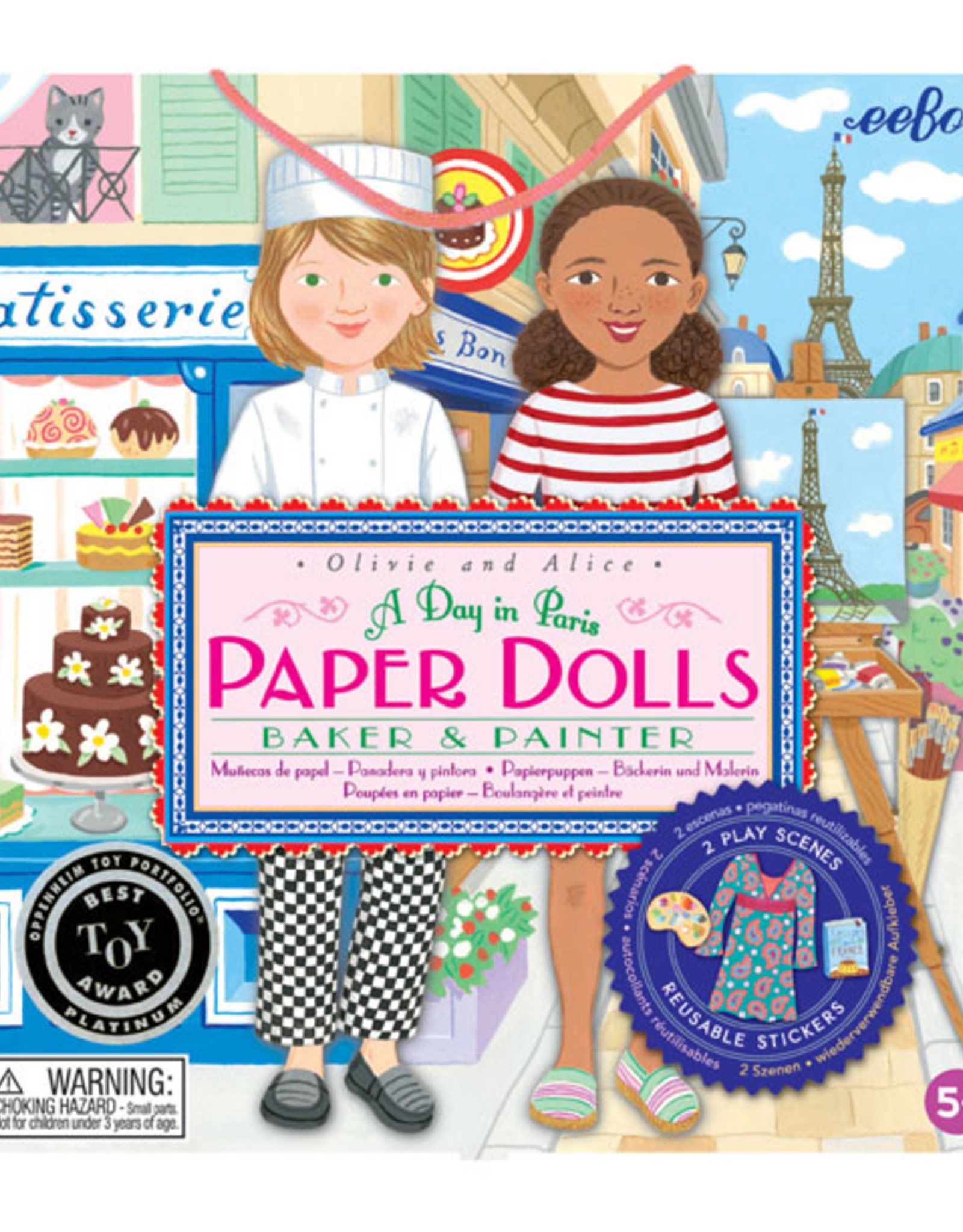 eeBoo Paper Doll: Baker and Painter Olivie and Alice, A Day in Paris